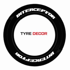 Tyre Decor - Custom Tyre Stickers for Bike (Create Your Own) Interceptor, White Color
