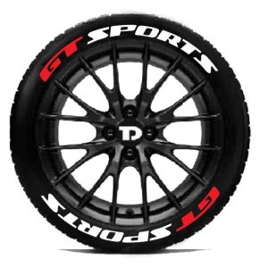 Tyre Decor - Custom Tyre Stickers GT Sports (Stickers for 4 Tyres) (White)