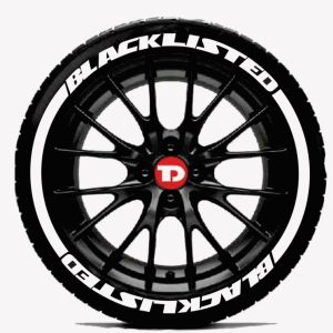 Tyre Decor - Custom Tyre Stickers (Black Listed & Strip) White Color, Stickers for 4 Tyres