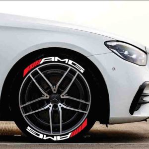 Customized Permanent Premium 3D Rubber Tyre Stickers for Car Tyre (Sticker for 4 Tyres)