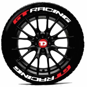 Customised Tyre Stickers for Car Tyres - GT Racing (Stickers for 4 Tyres)
