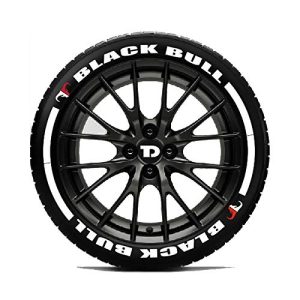Customised Tyre Stickers for Tyres,Design - Black Bull & Strips (Stickers for 4 Tyres)