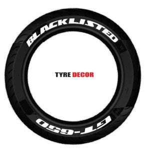 Tyre Decor - Custom Tyre 3D Stickers for Bike "Black Listed & GT650"