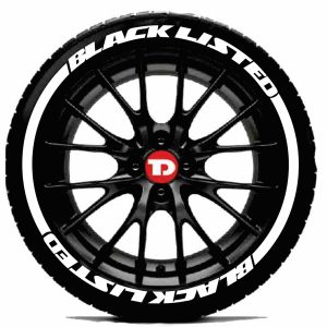 BLACK LISTED & STRIP CUSTOM TYRE 3D STICKERS