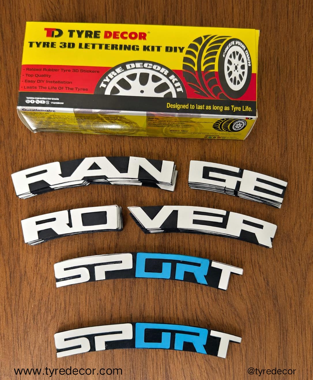 RANGE ROVER SPORTS - CUSTOM TYRE 3D LETTERING KIT - Image 6